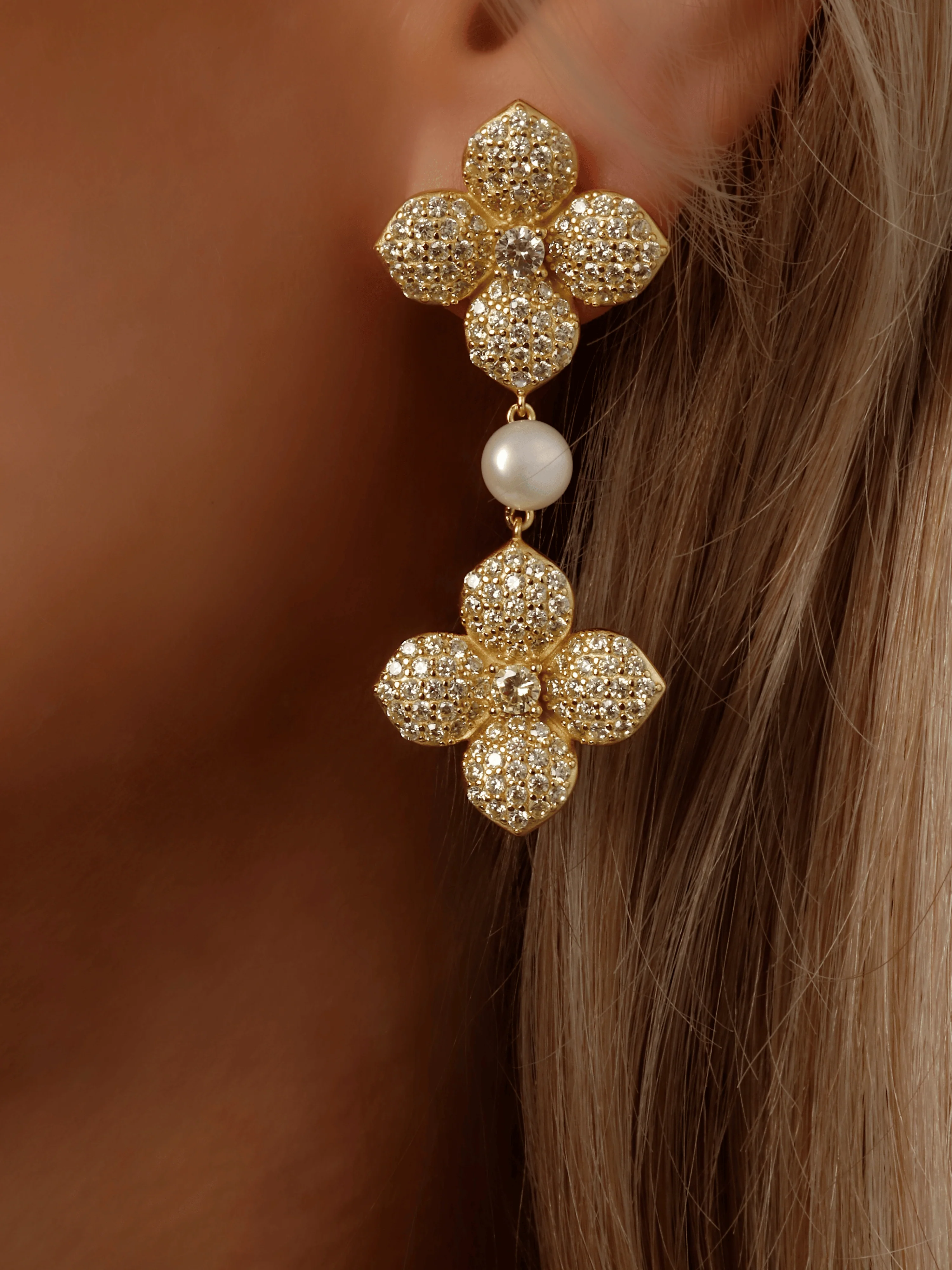 Hydrangea Pearl Drop Earring - Lemon Drop - Image 2