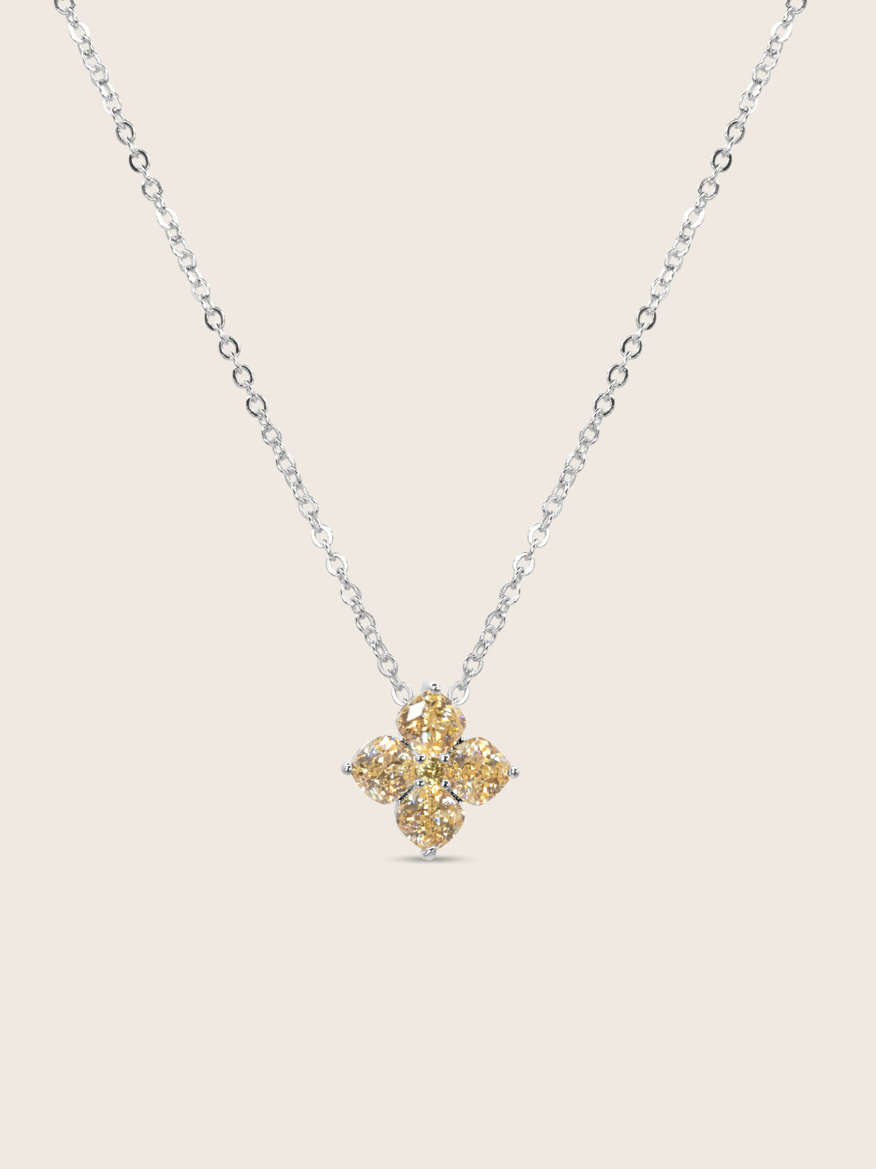 Crystal Hydrangea Necklace - Lemon Drop - Image 2