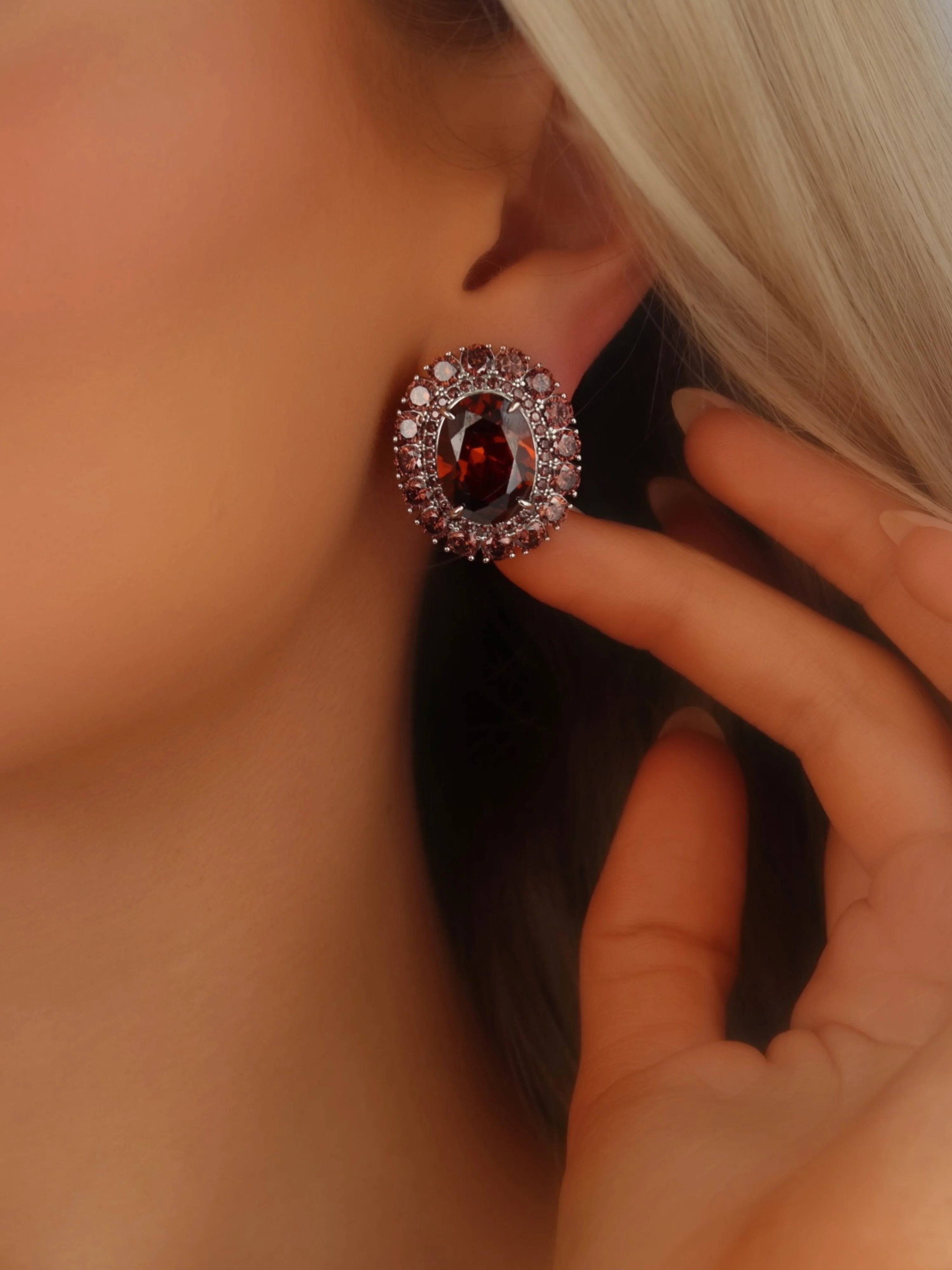 Diana Earrings - Wine - Image 2