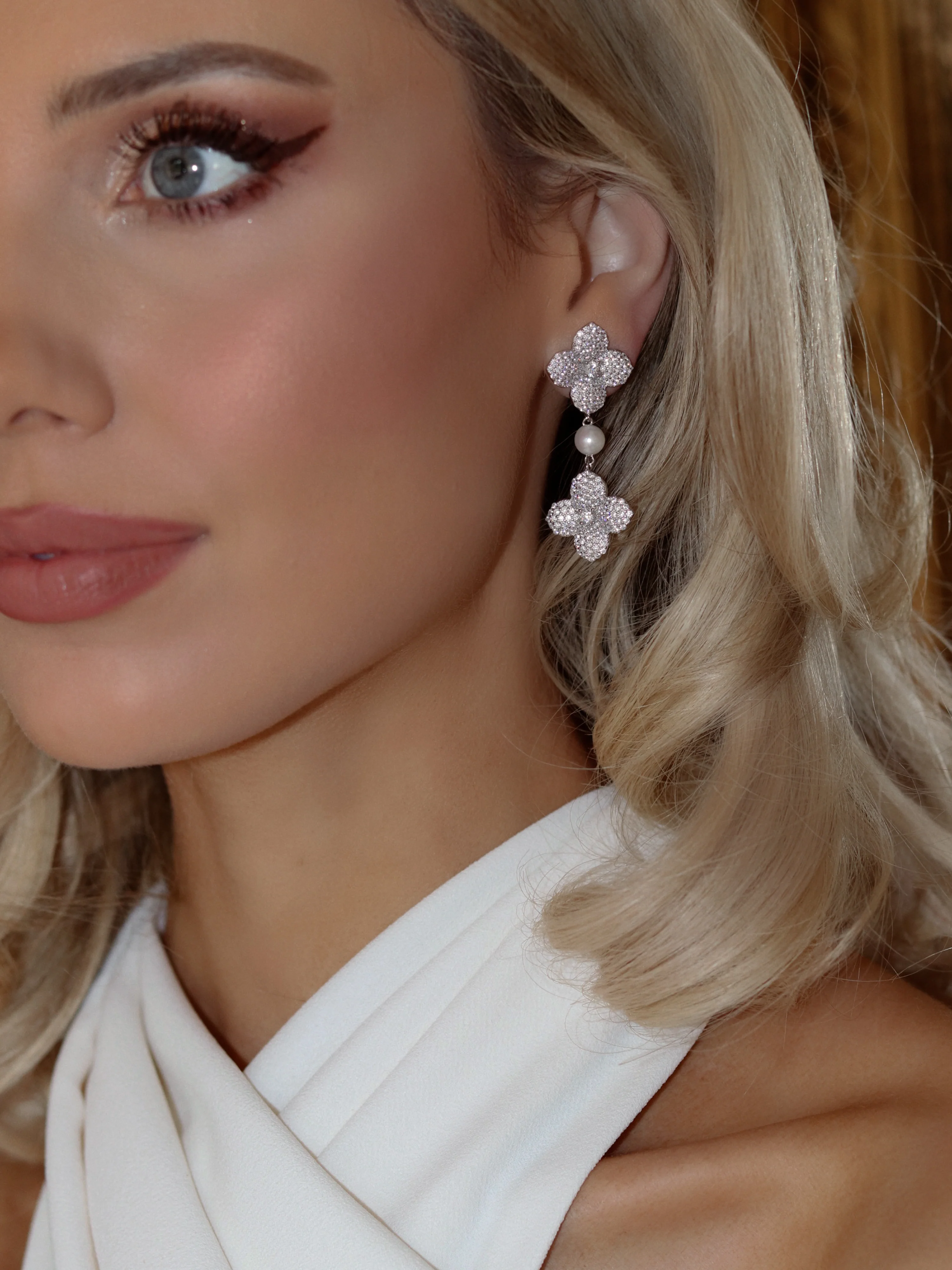 Hydrangea Pearl Drop Earring - Image 3