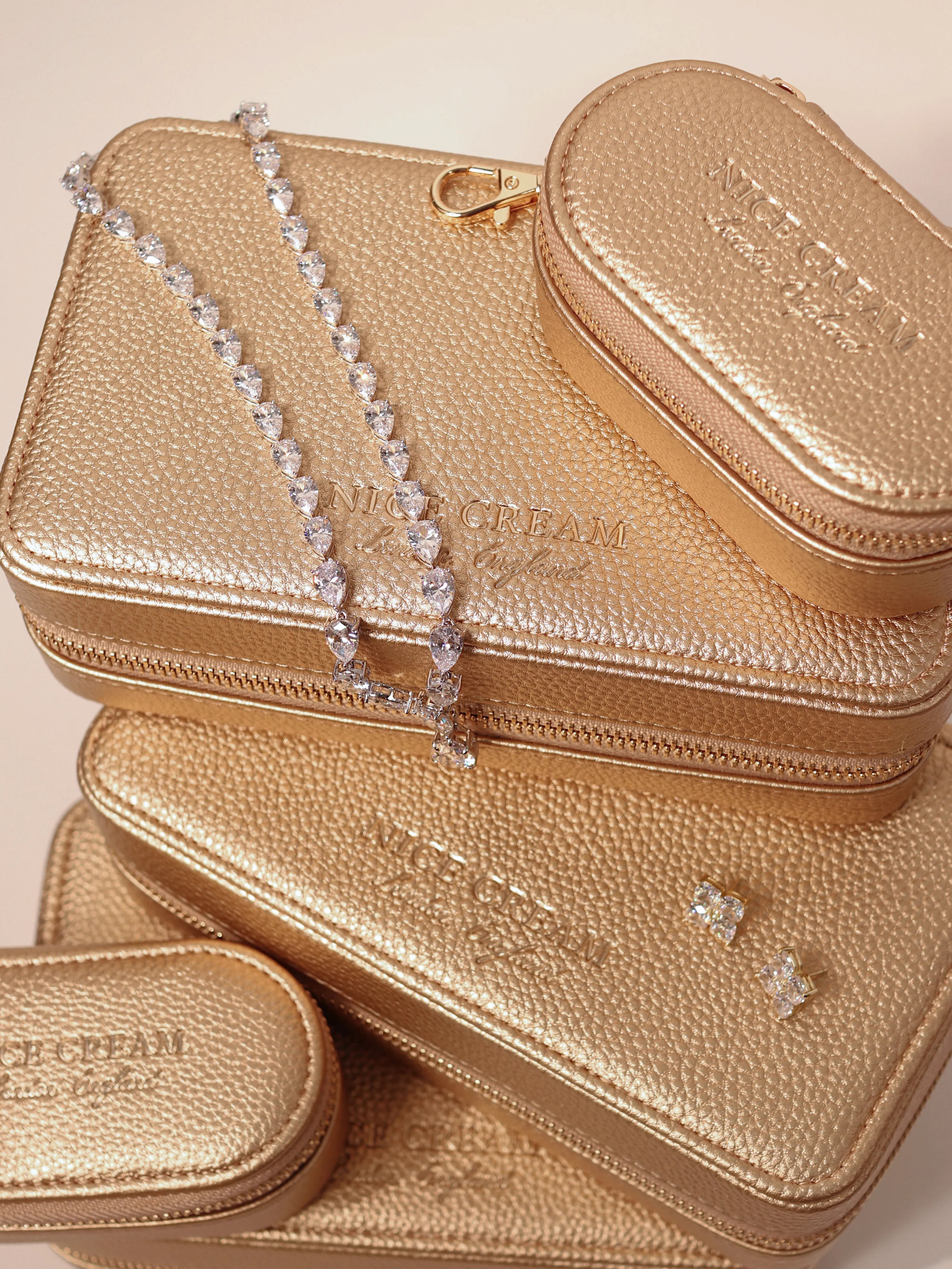 Large Jewellery Case - Champagne - Image 5