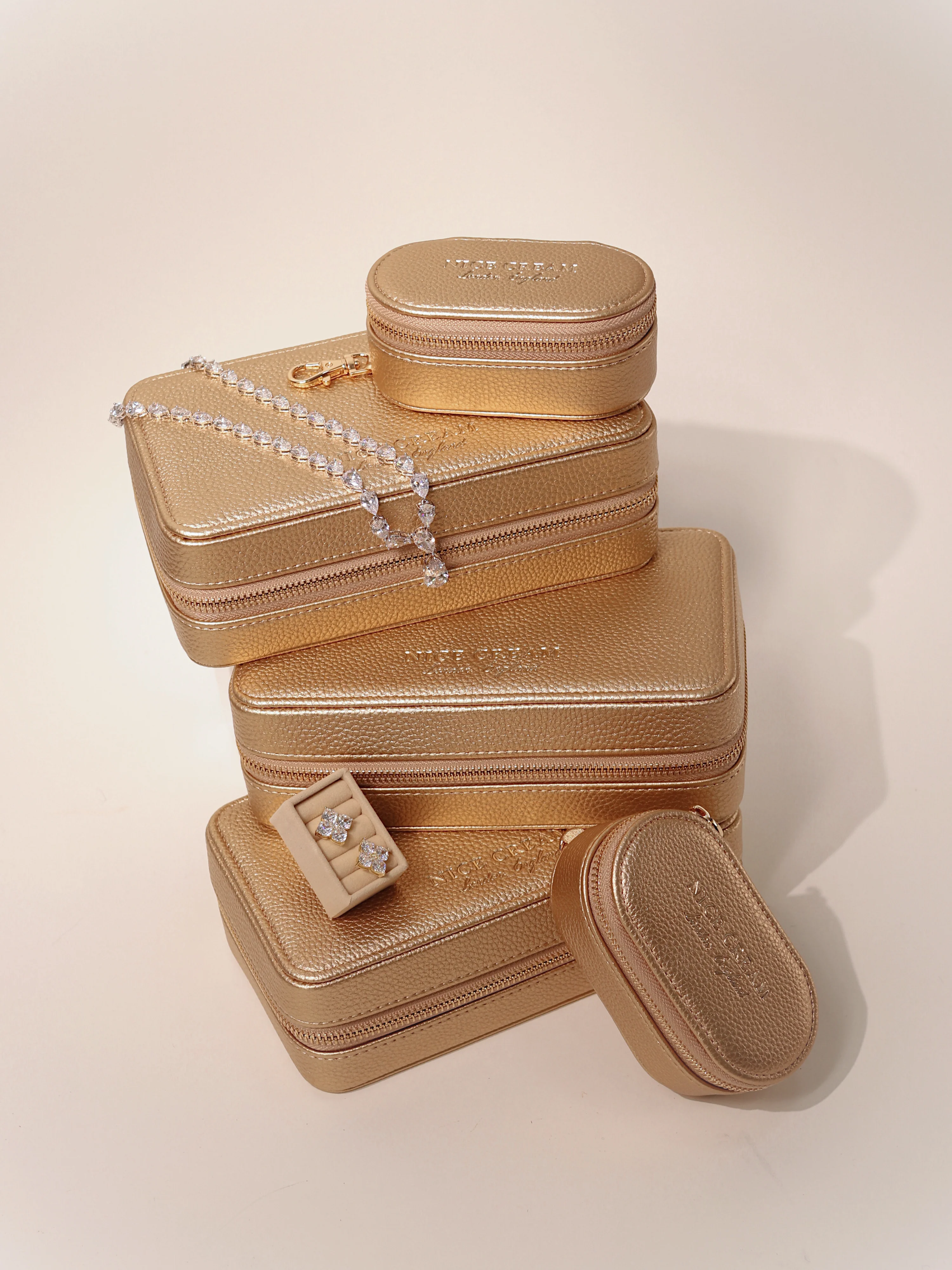 Small Jewellery Case - Champagne - Image 5