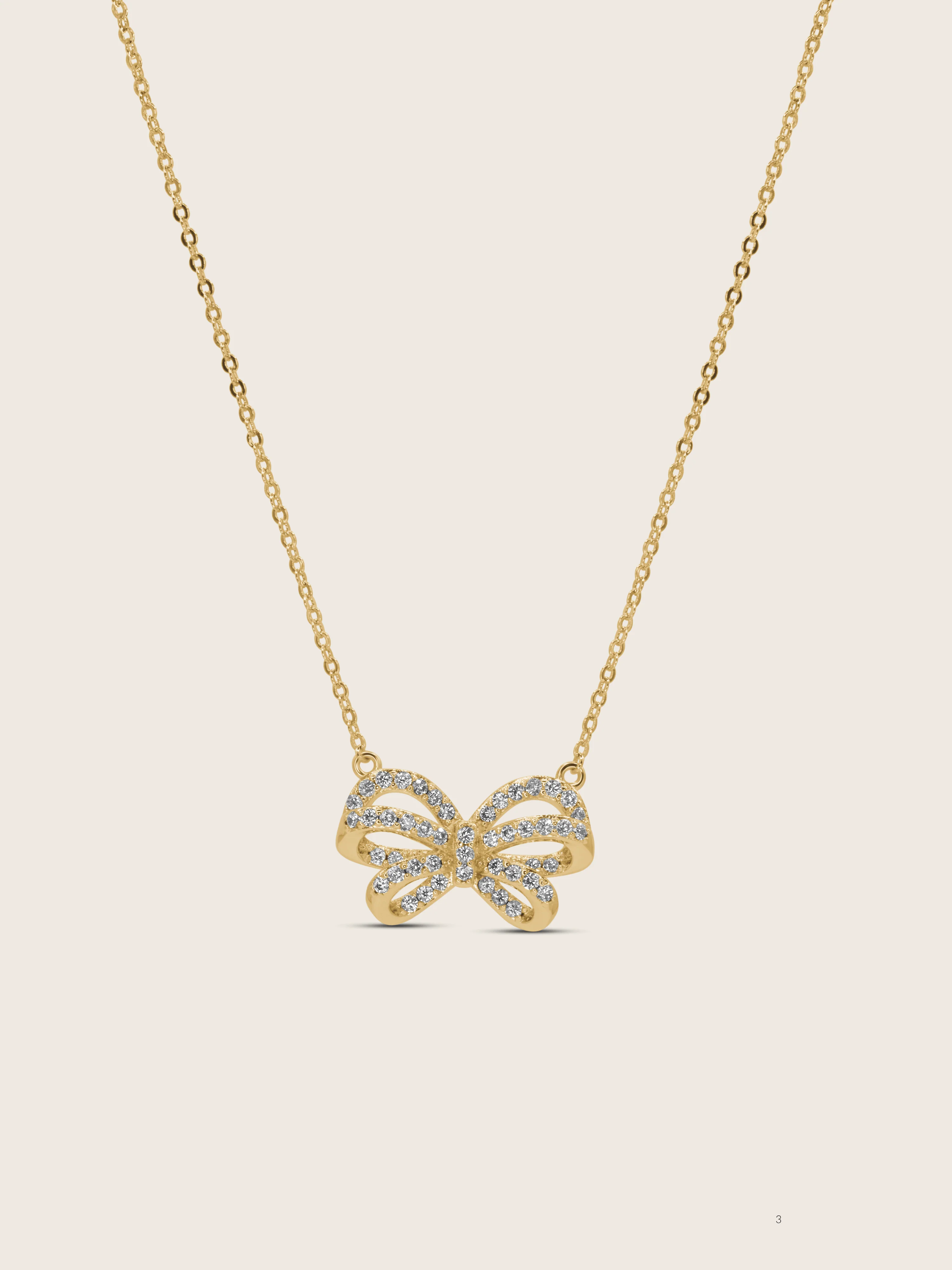Meredith Bow Sparkly Necklace - Image 2