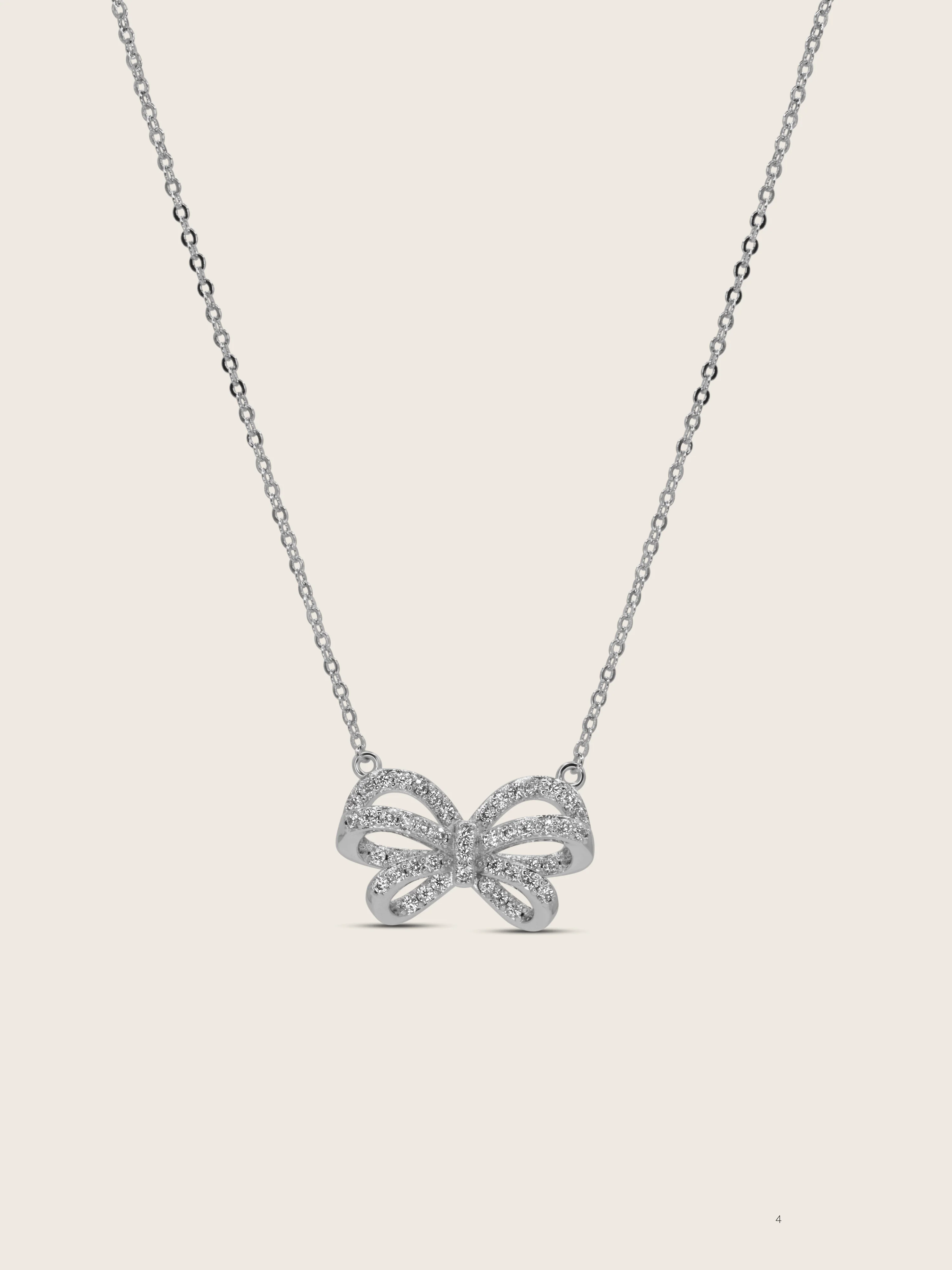 Meredith Bow Sparkly Necklace - Image 2