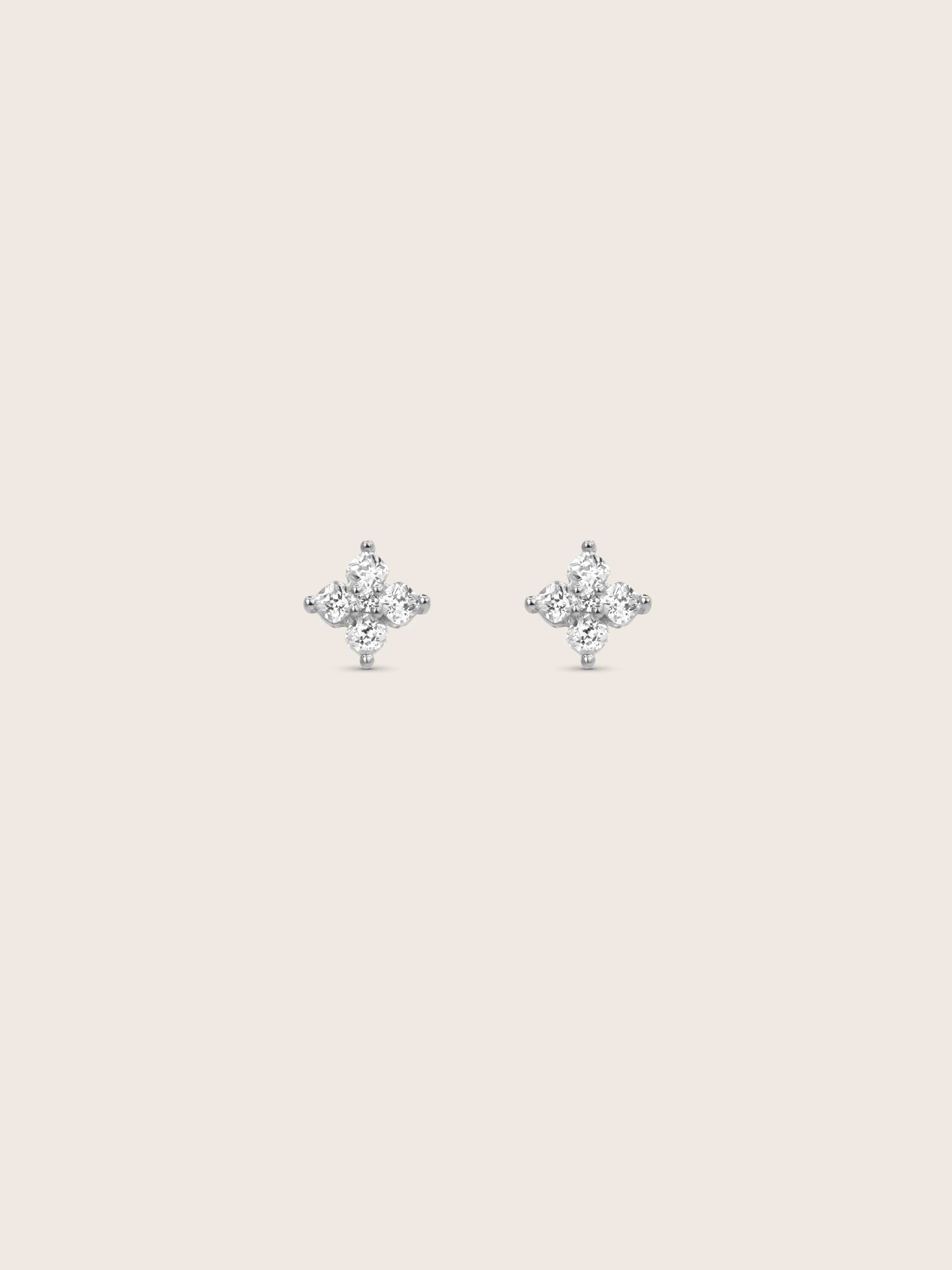 Micro Crystal Hydrangea Stud Earrings - Image 2
