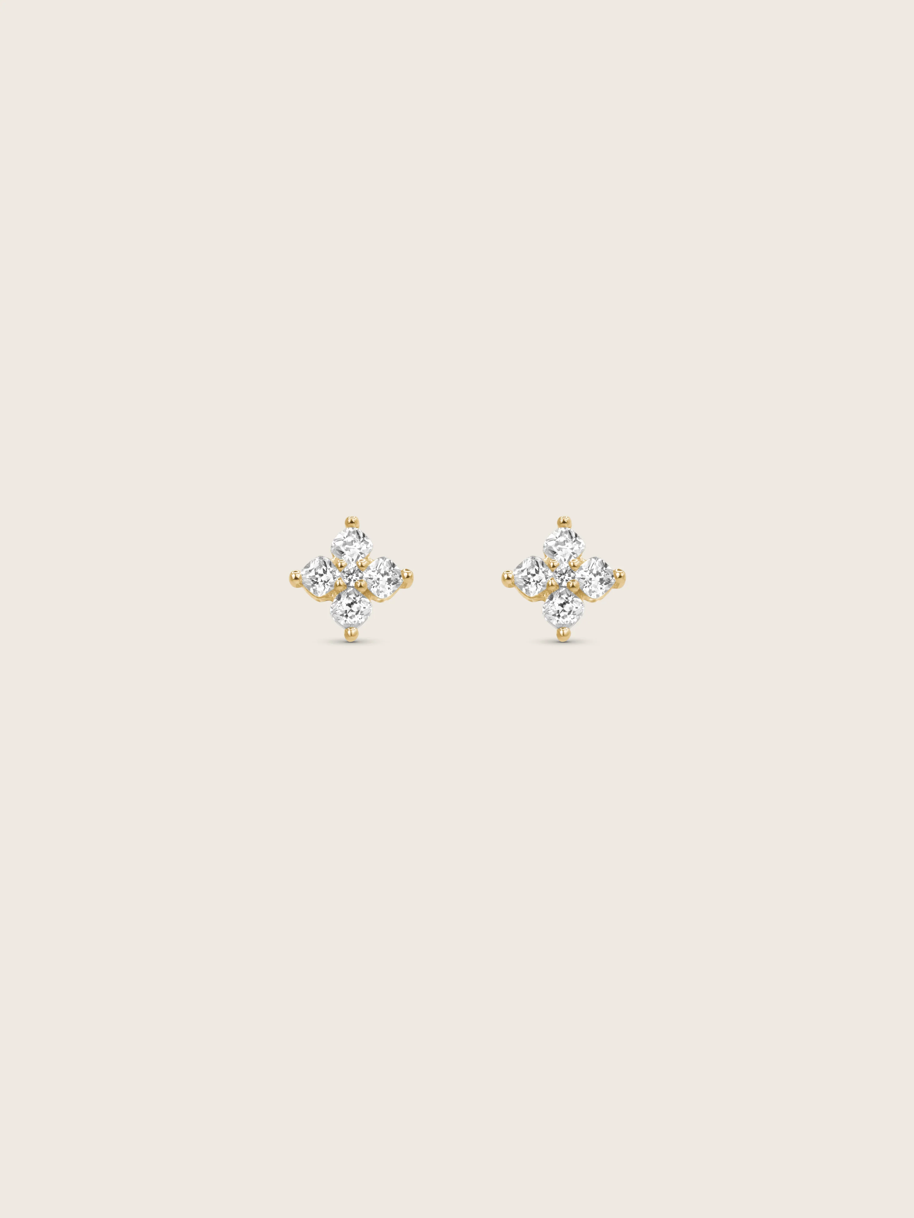 Micro Crystal Hydrangea Stud Earrings - Image 2