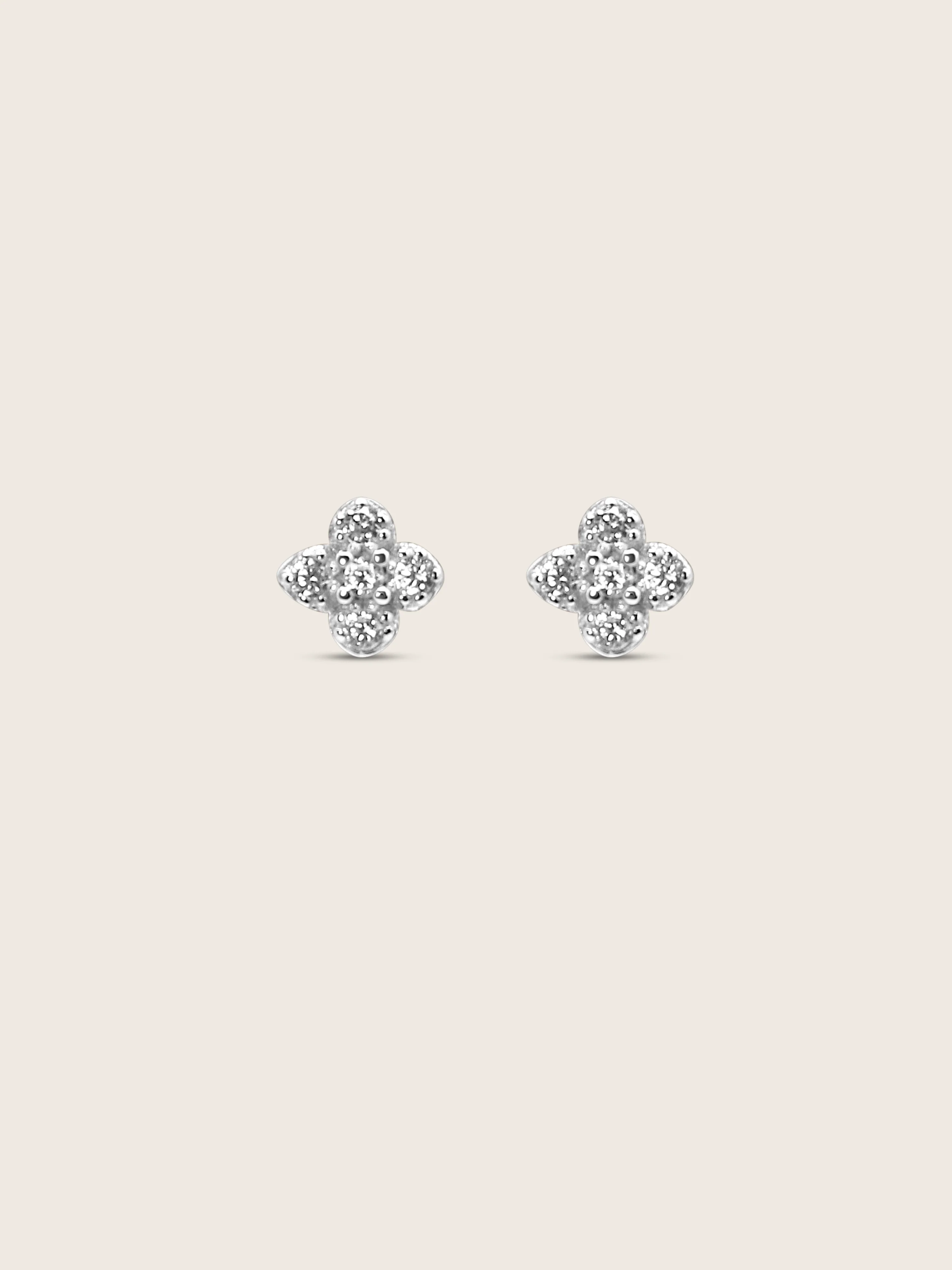Micro Hydrangea Earrings - Pavé