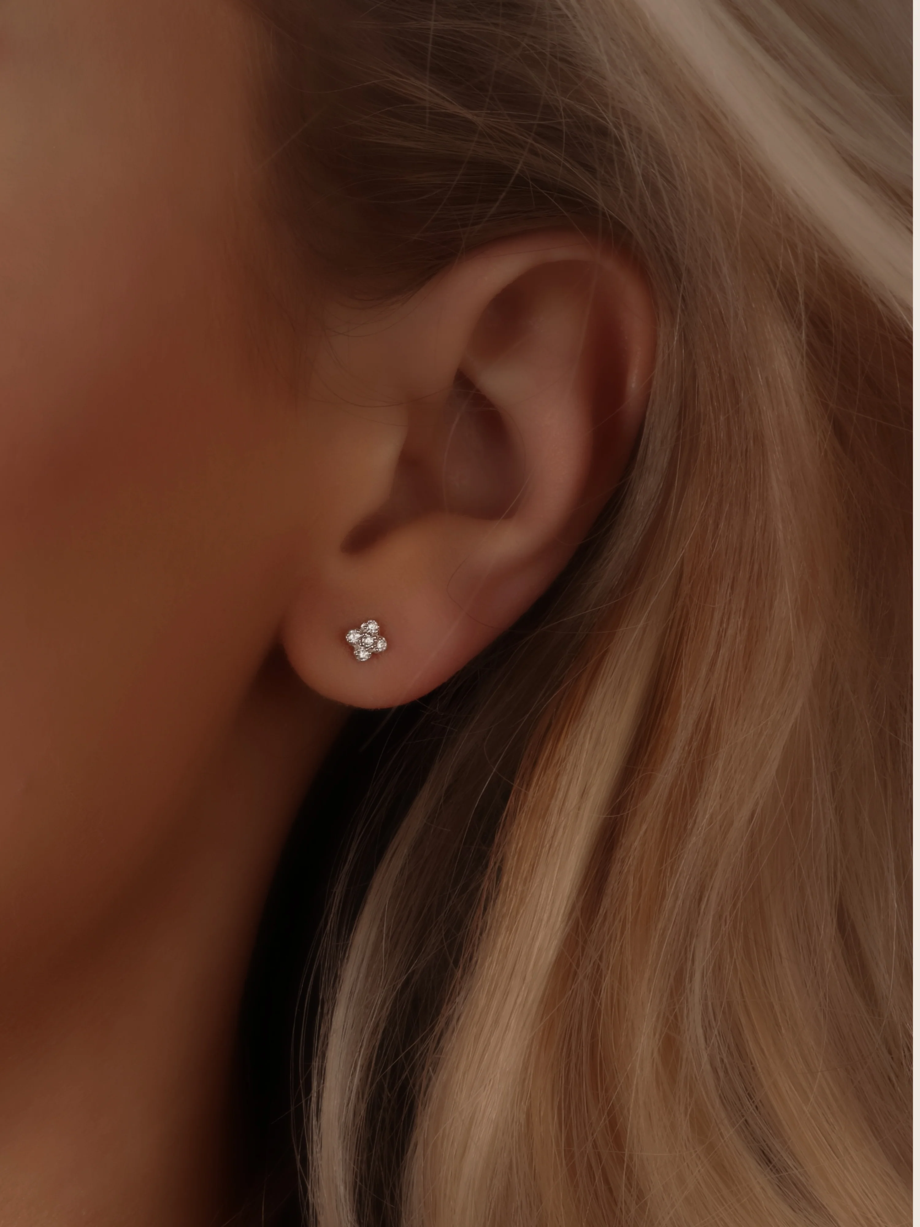 Micro Hydrangea Earrings - Pavé - Image 2