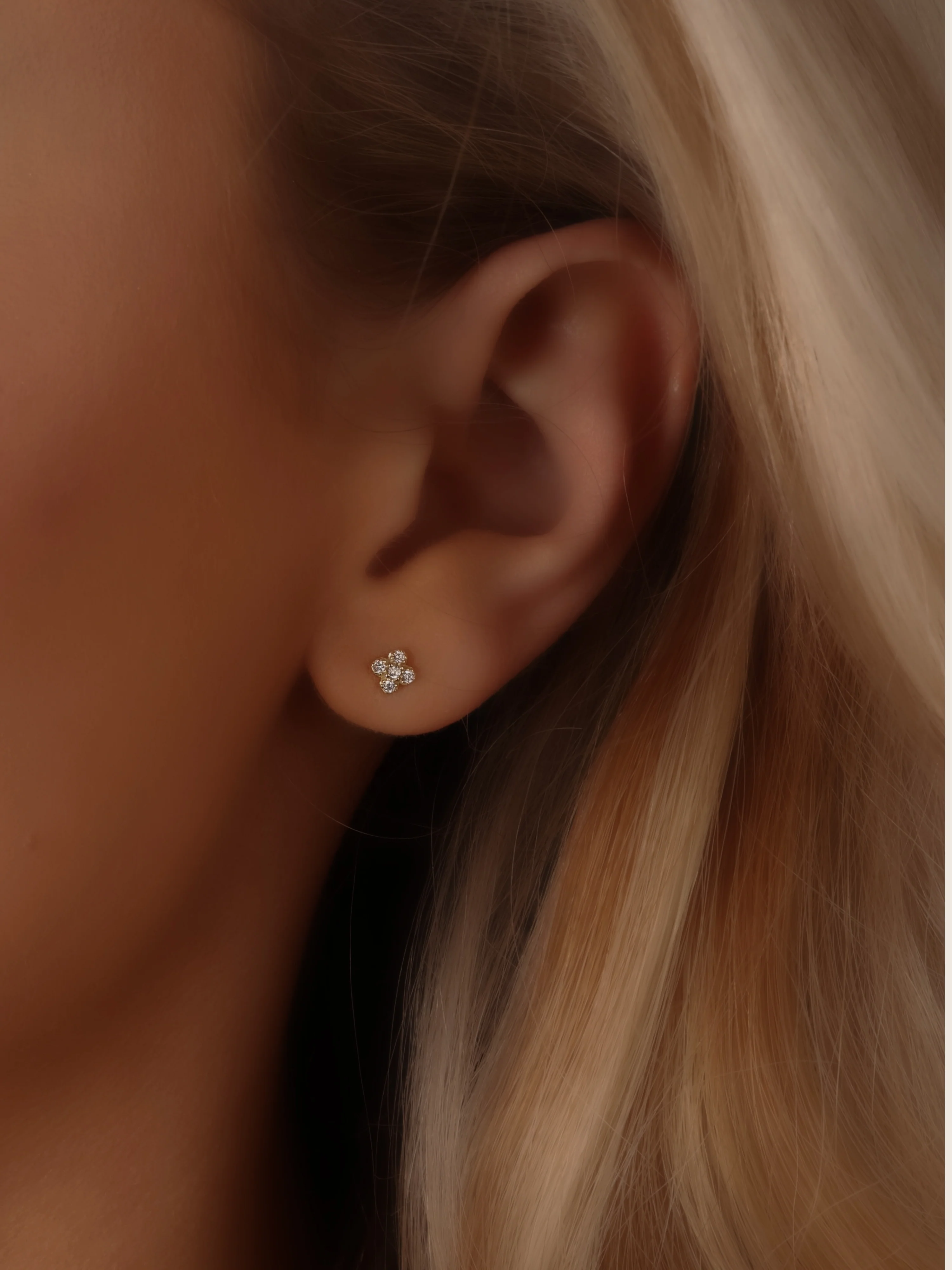 Micro Hydrangea Earrings - Pavé - Image 2