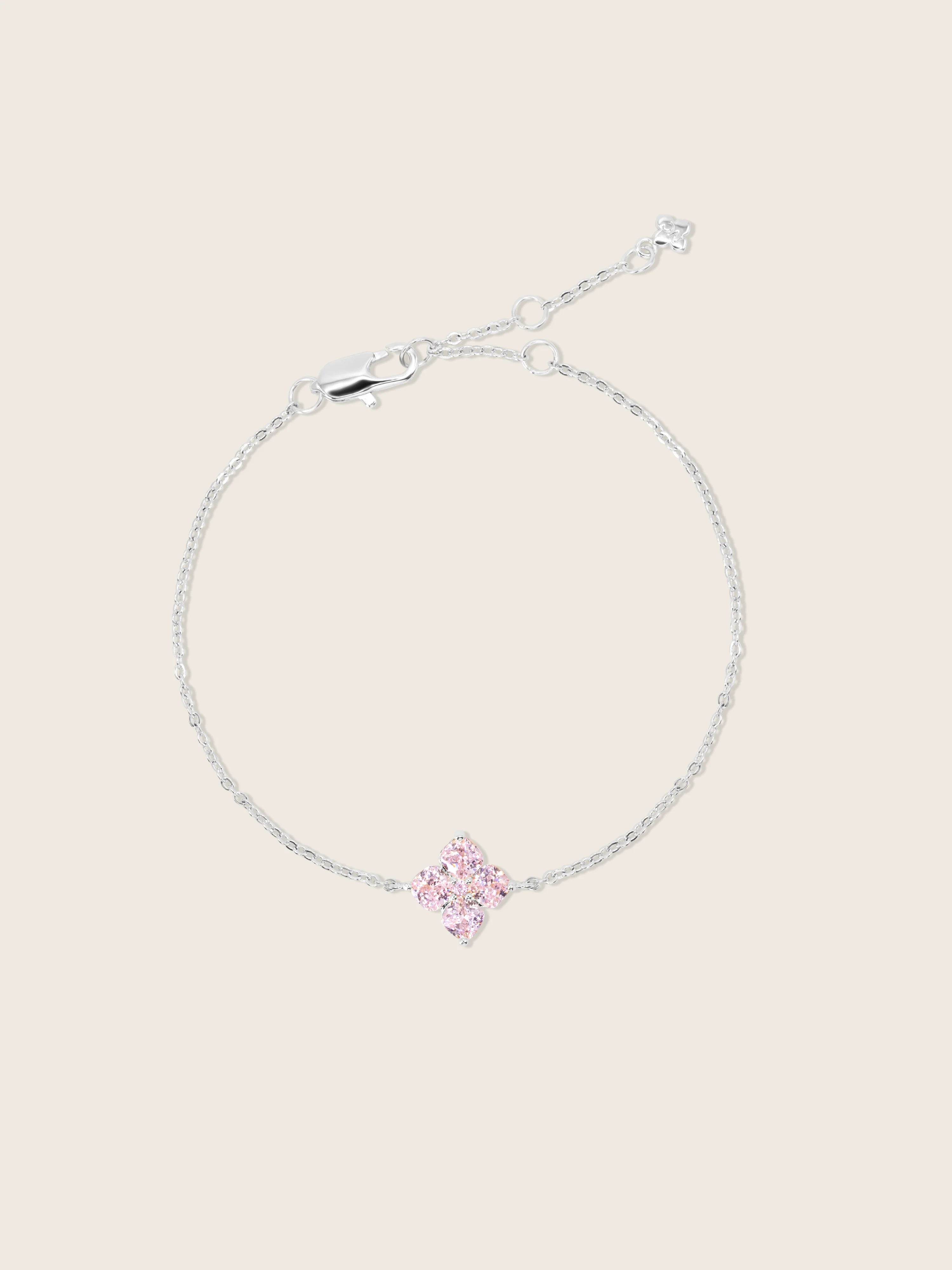Mini Crystal Hydrangea Bracelet - Blush