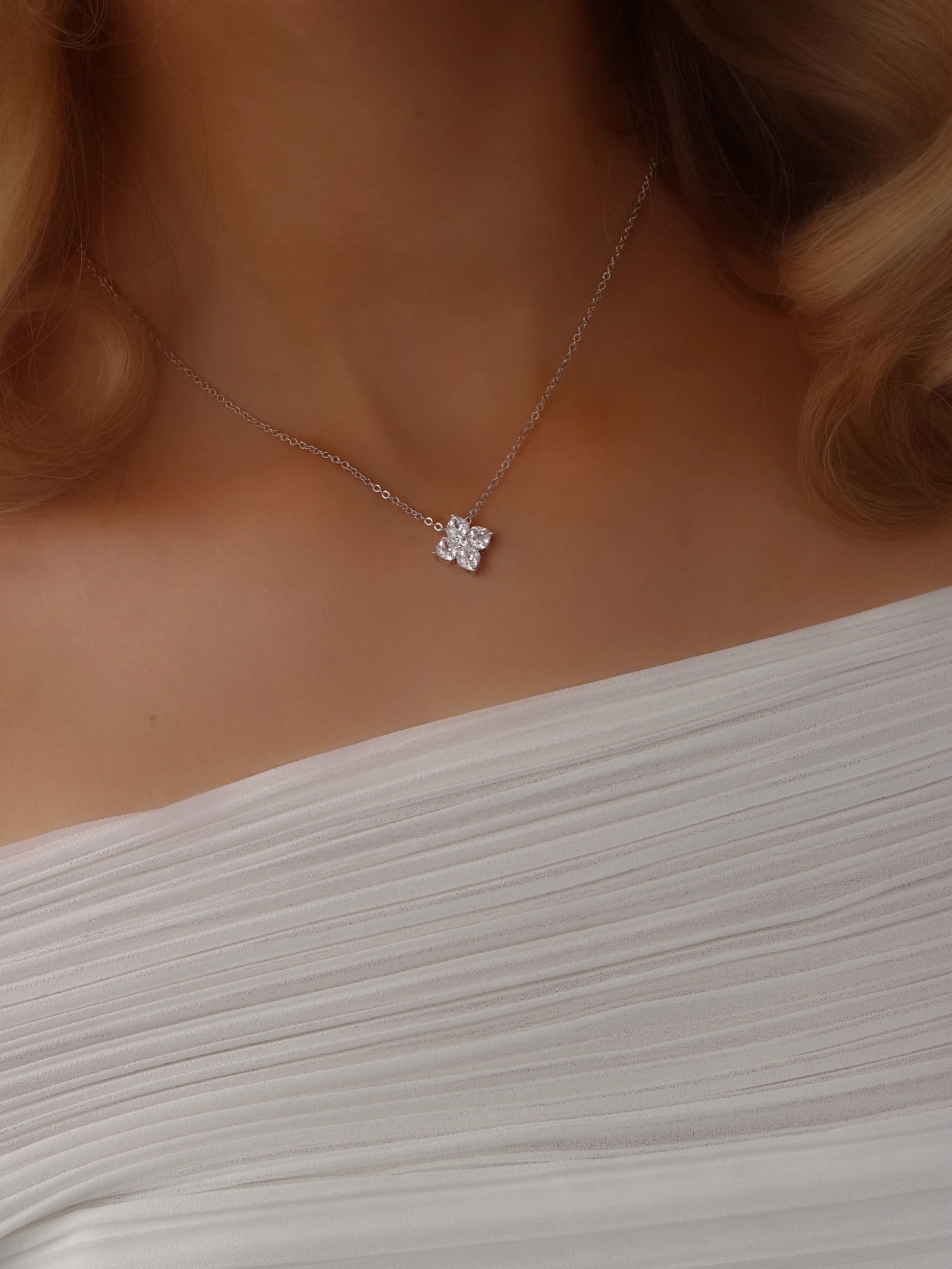 Mini Crystal Hydrangea Necklace