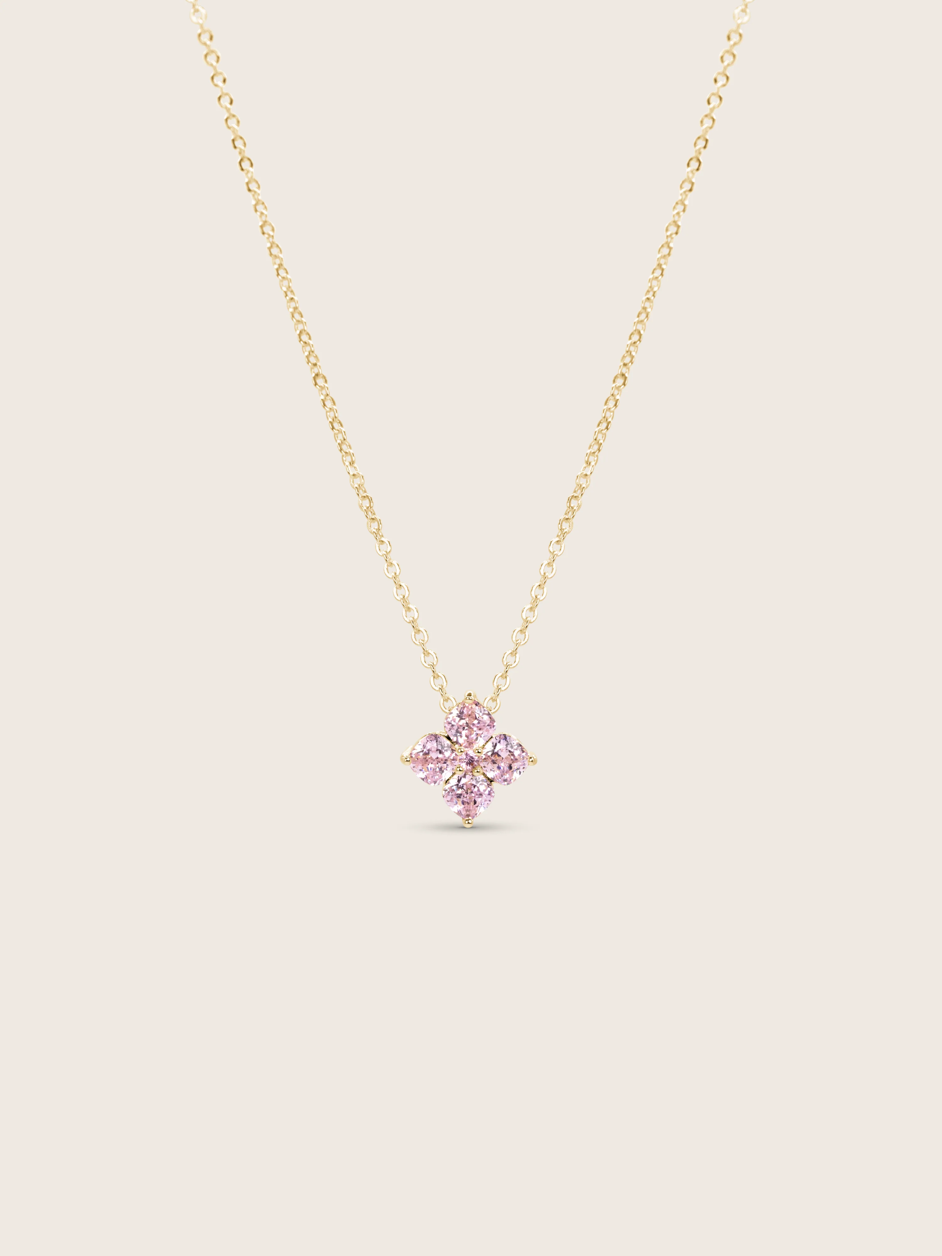 Mini Crystal Hydrangea Necklace - Blush - Image 2
