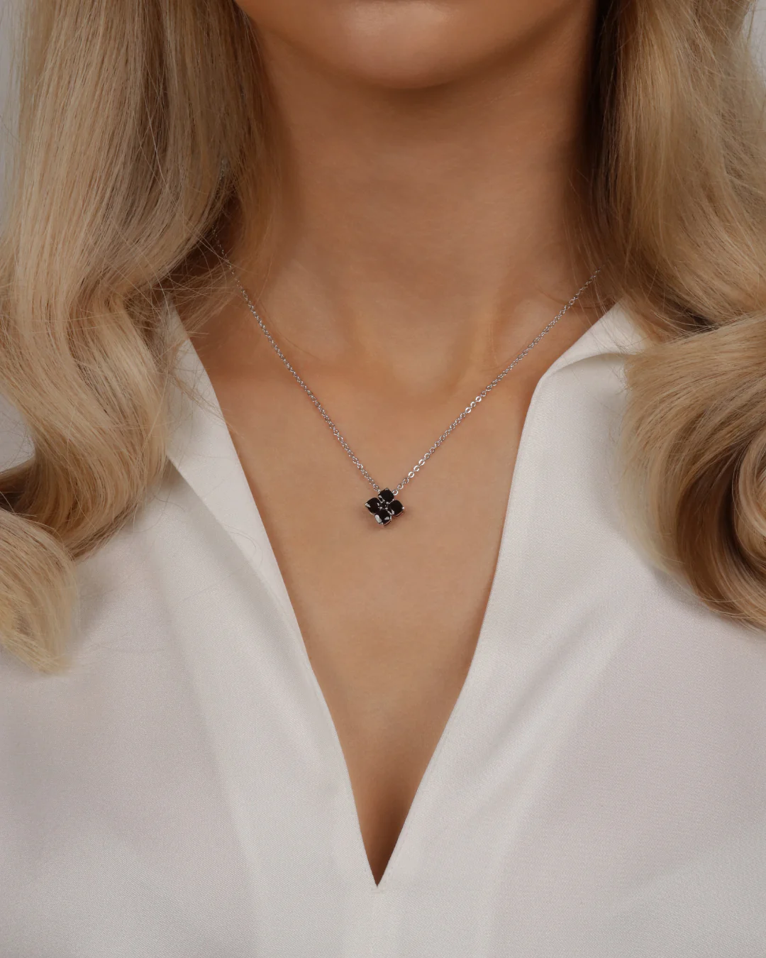Mini Crystal Hydrangea Necklace - Espresso - Image 4