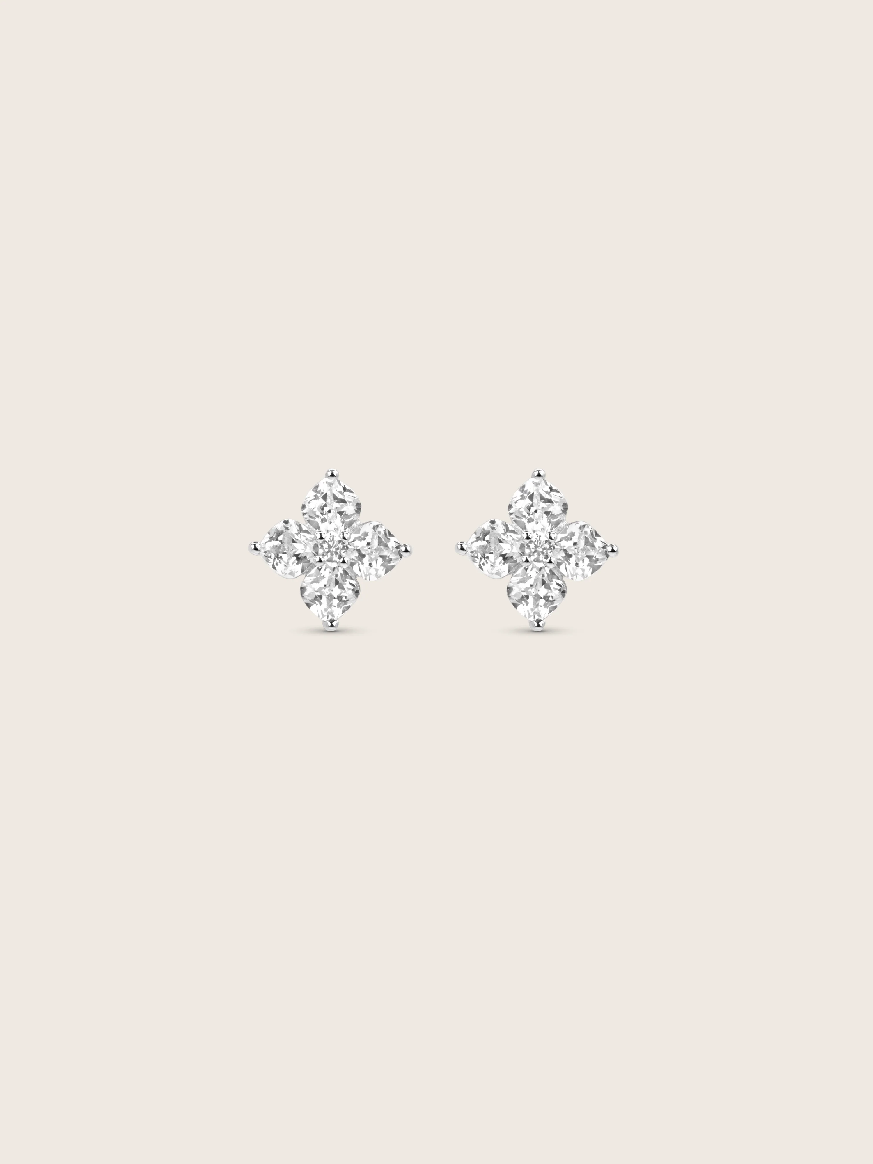 Petite Crystal Hydrangea Stud Earrings - Image 2