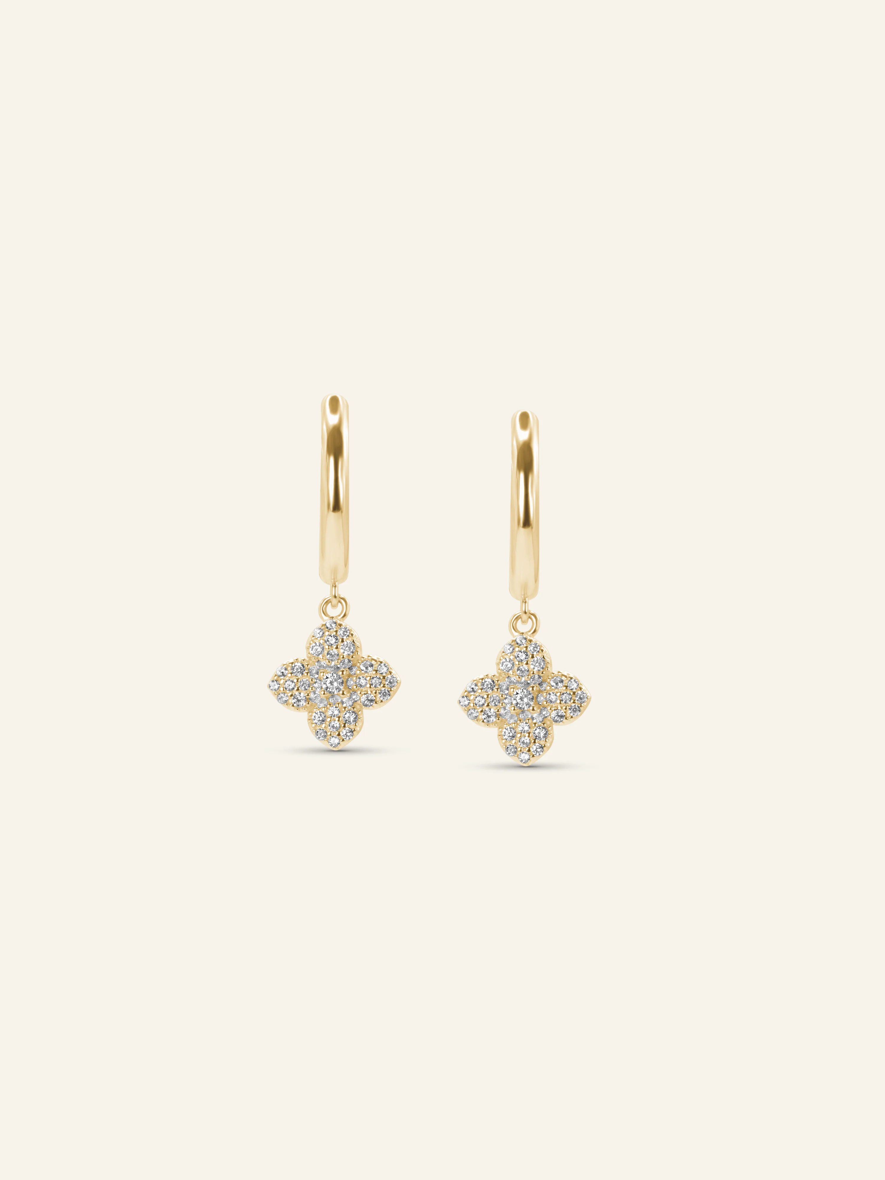 Mini Hydrangea Hoop Earrings - Image 2
