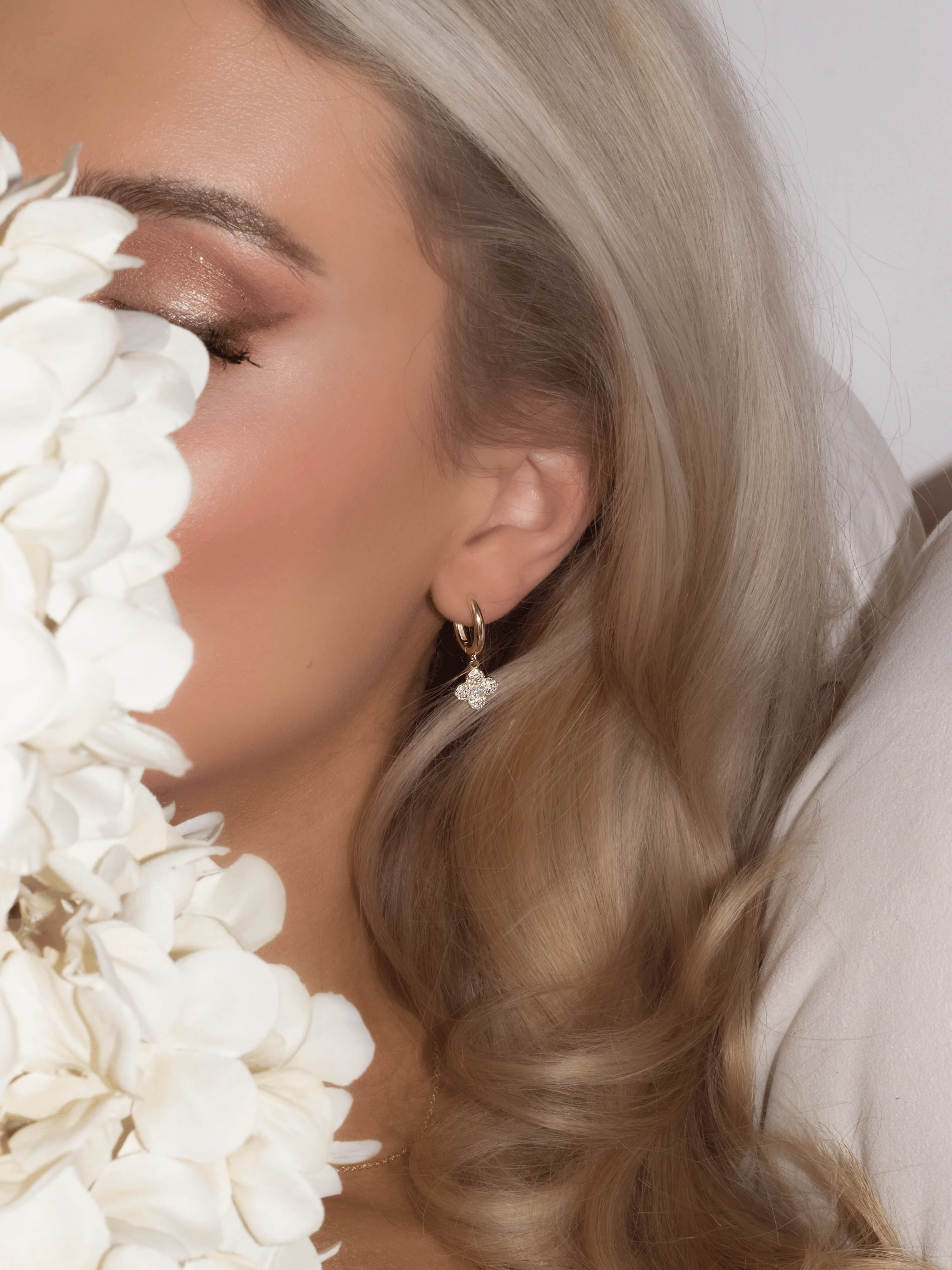 Mini Hydrangea Hoop Earrings - Image 4