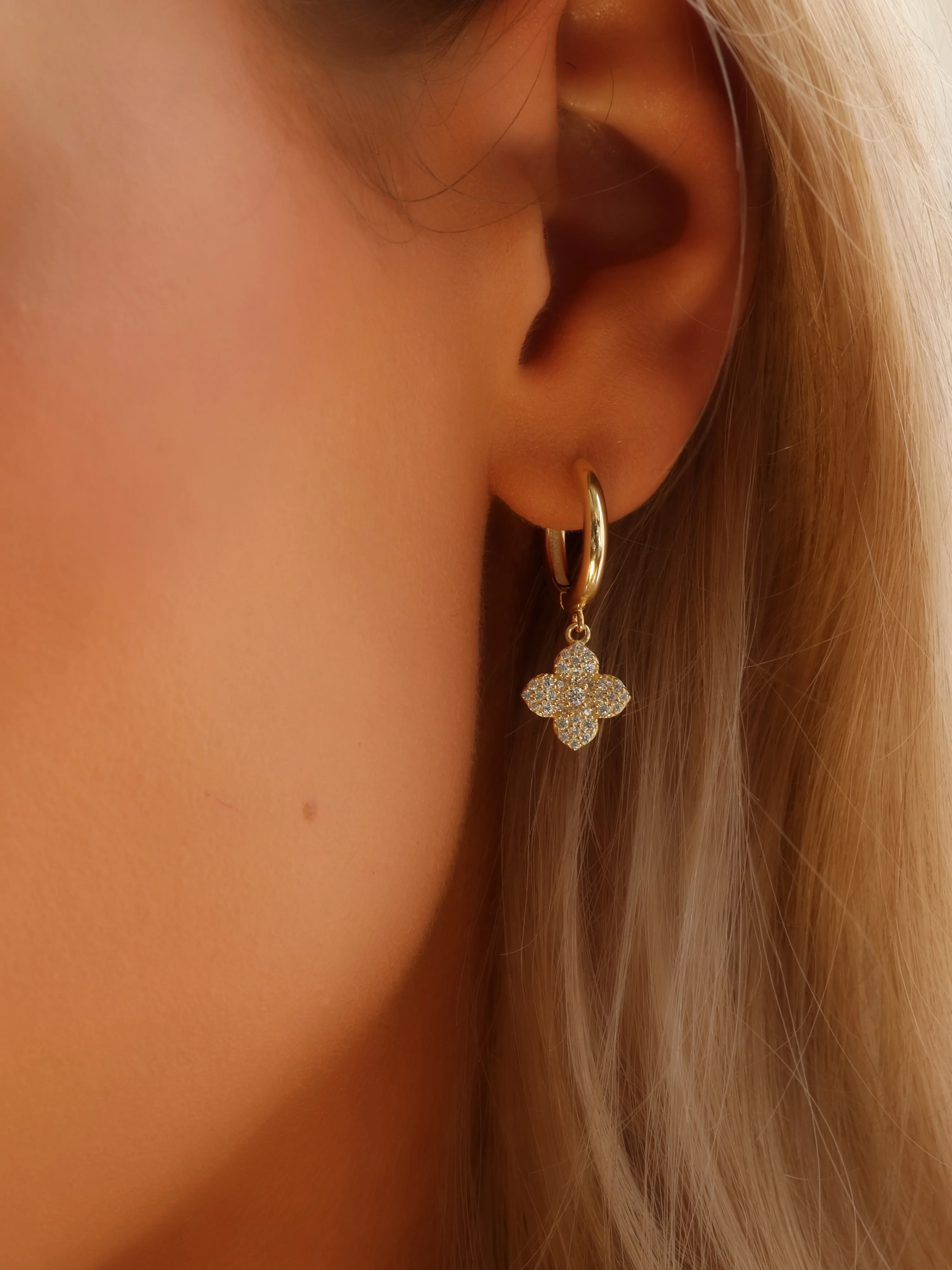 Mini Hydrangea Hoop Earrings - Image 5