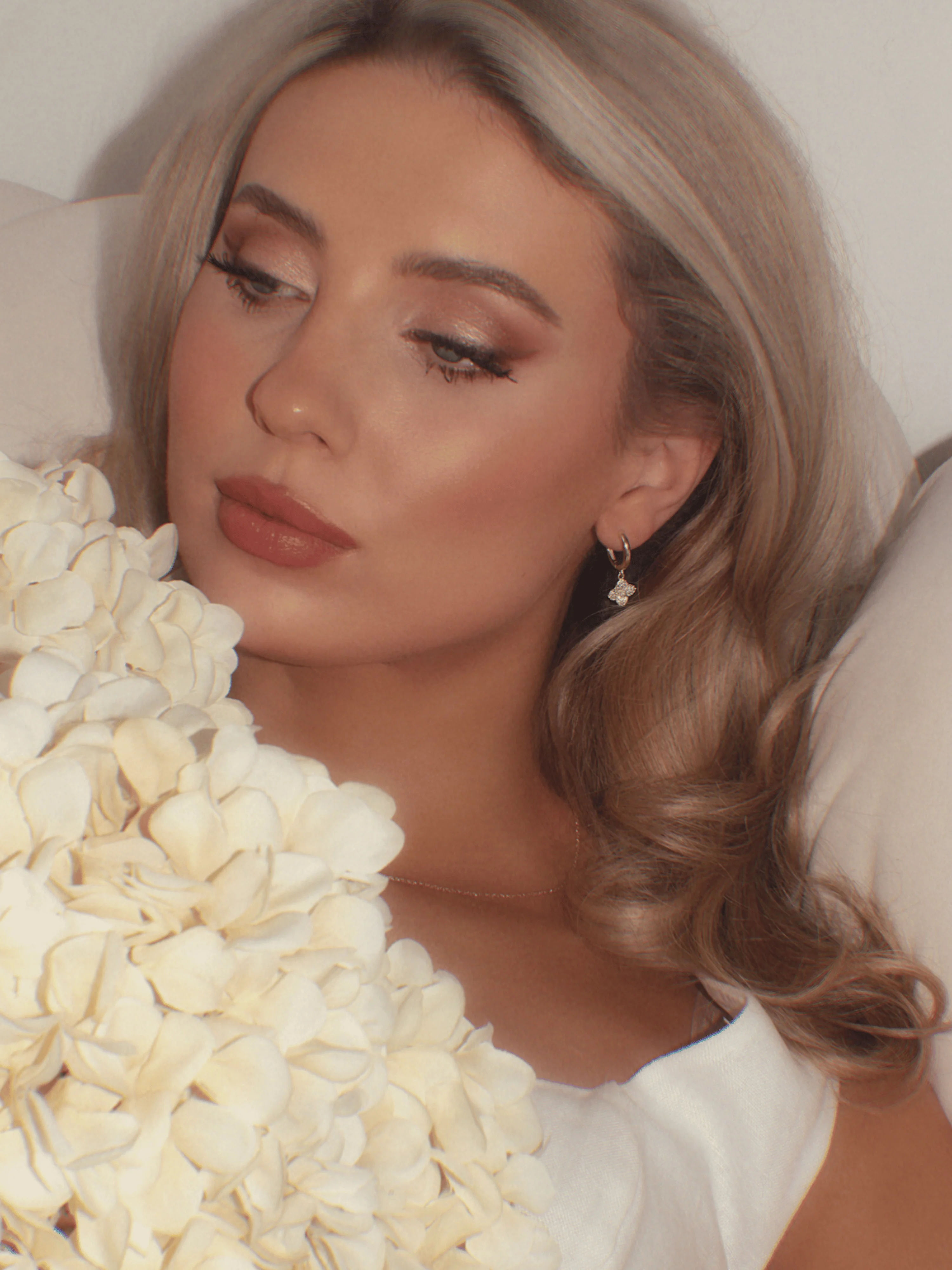 Mini Hydrangea Hoop Earrings - Image 6