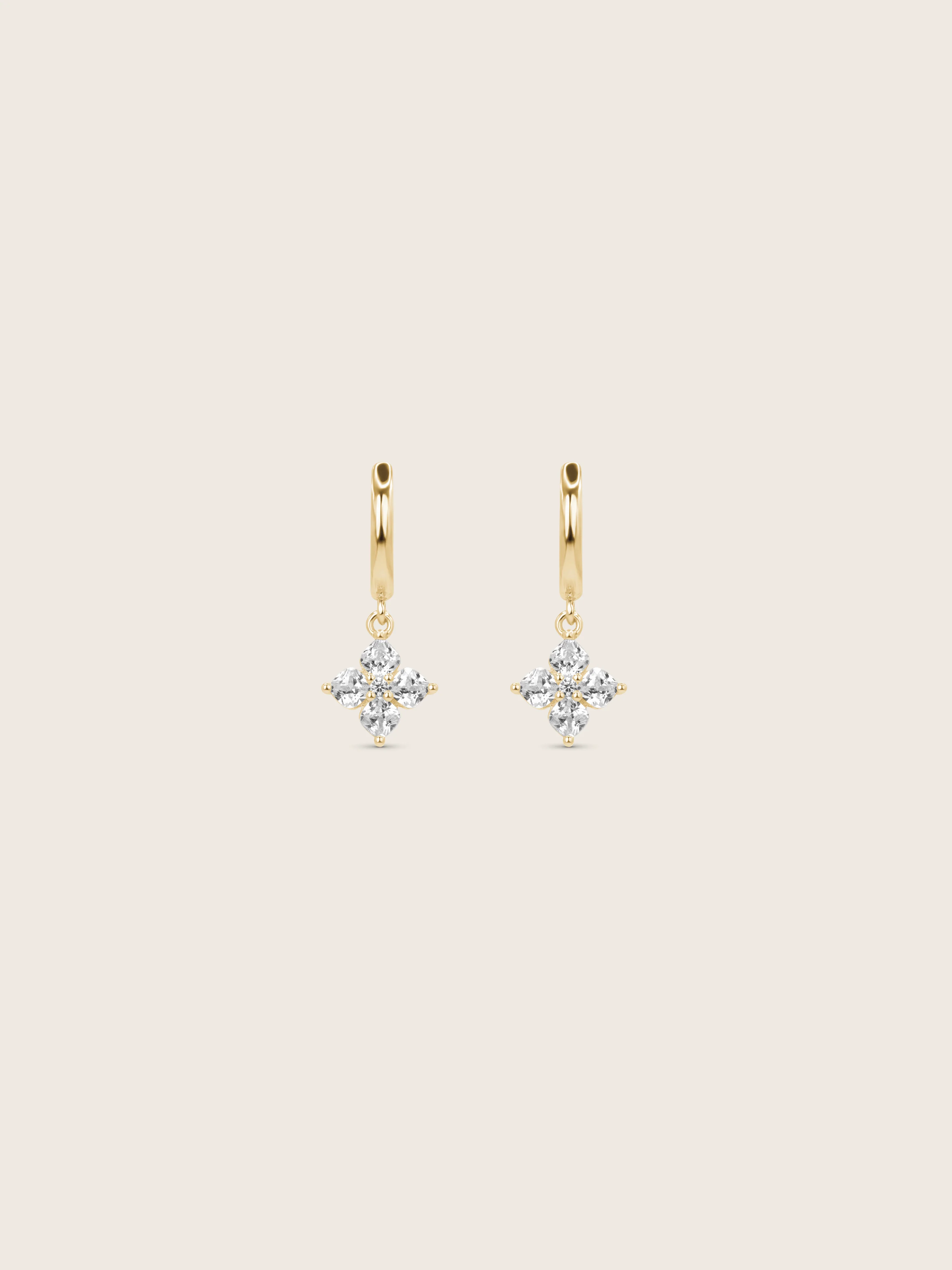 Petite Crystal Hydrangea Hoop Earrings - Image 2