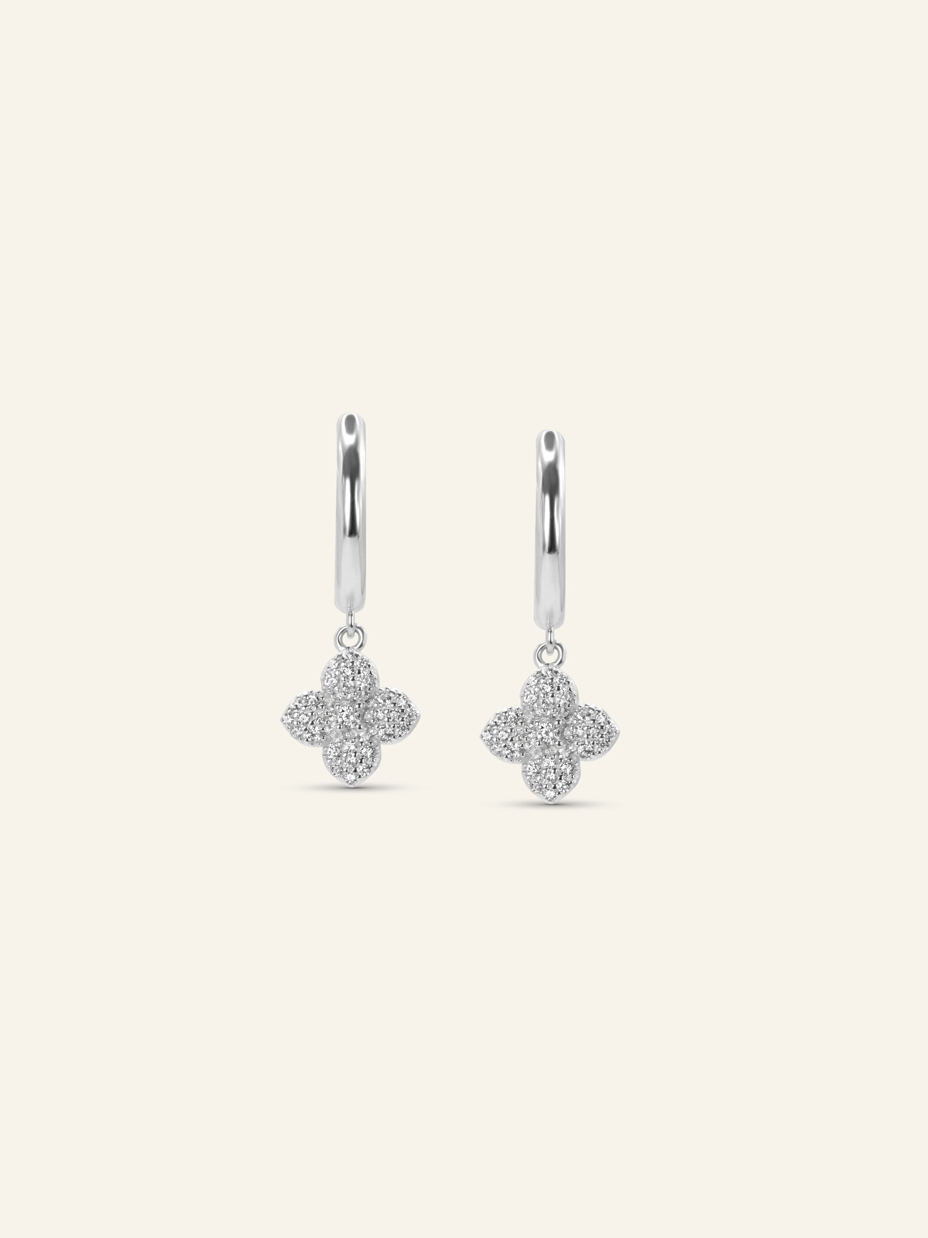 Mini Hydrangea Hoop Earrings