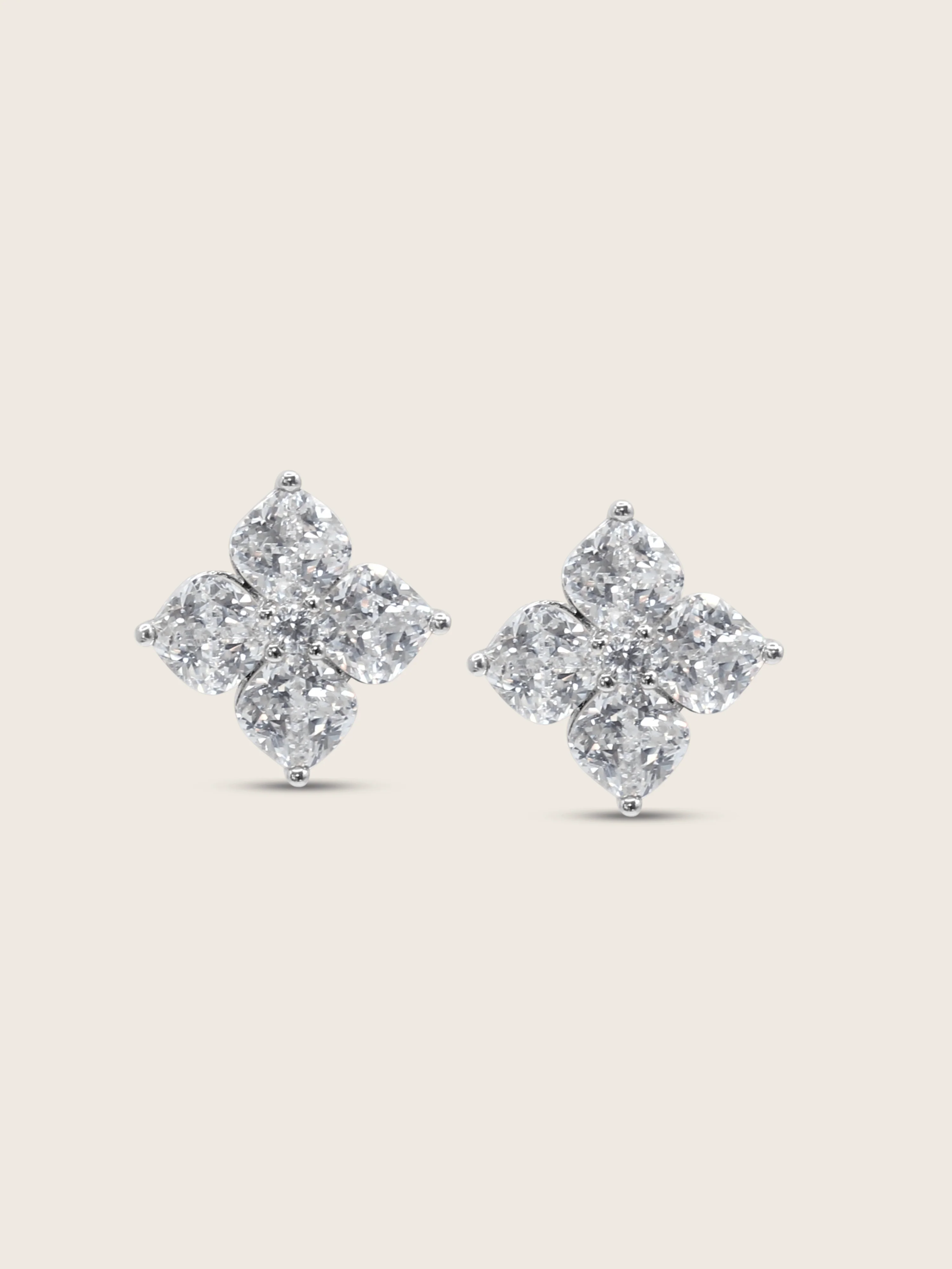 Crystal Hydrangea Stud Earrings