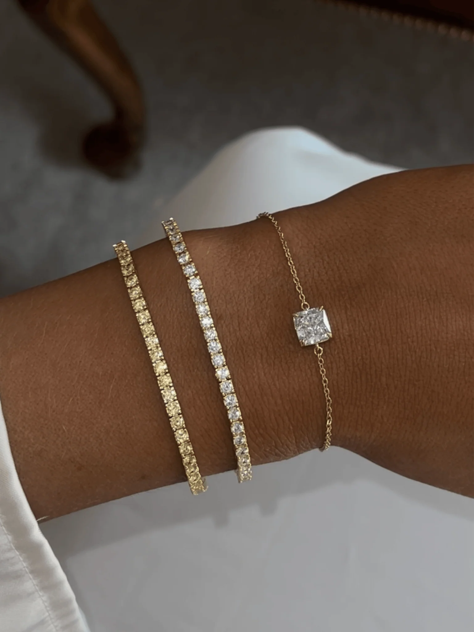 REGINA Princess Cut Square Bracelet - Image 3