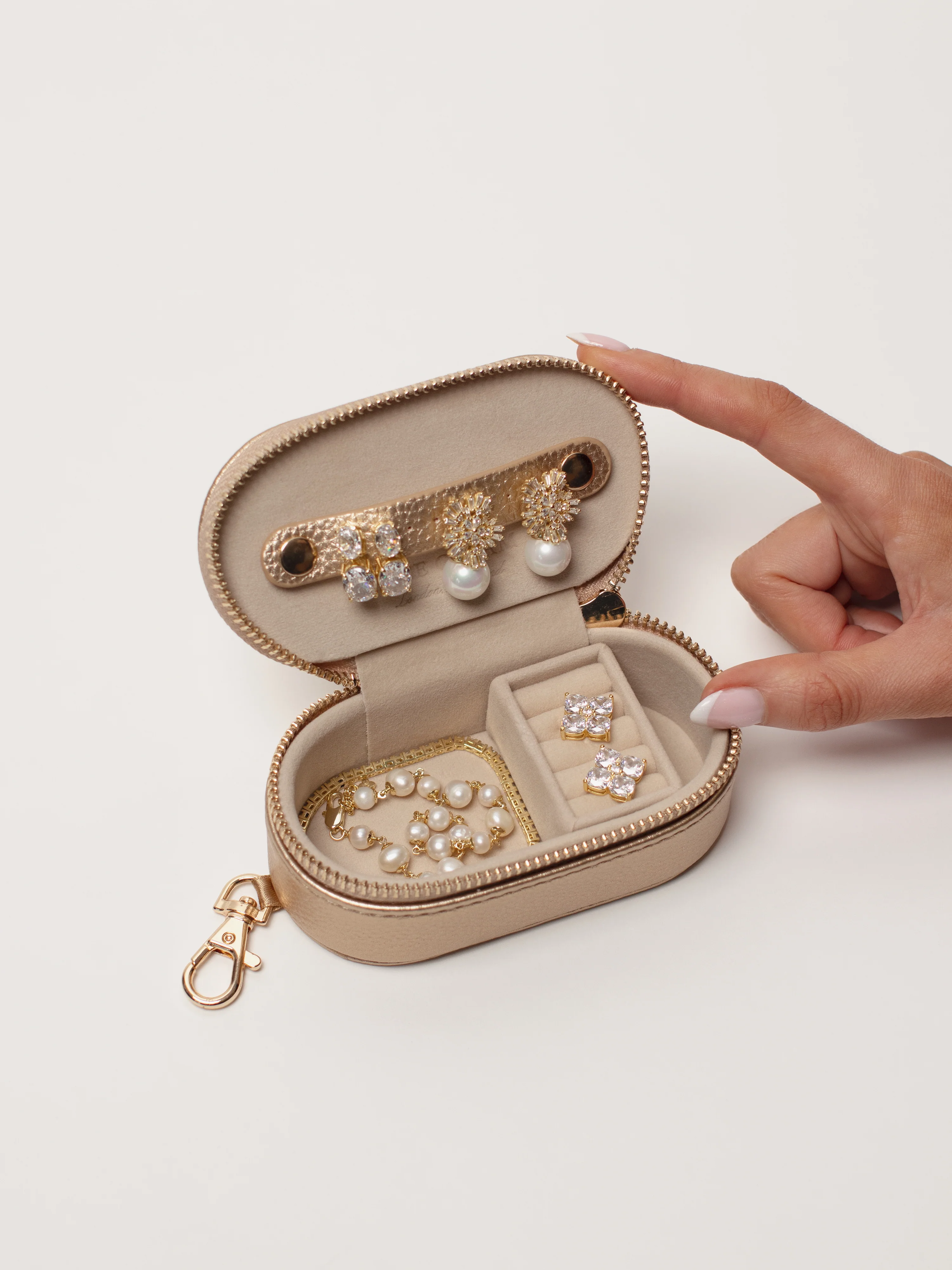 Small Jewellery Case - Champagne - Image 3