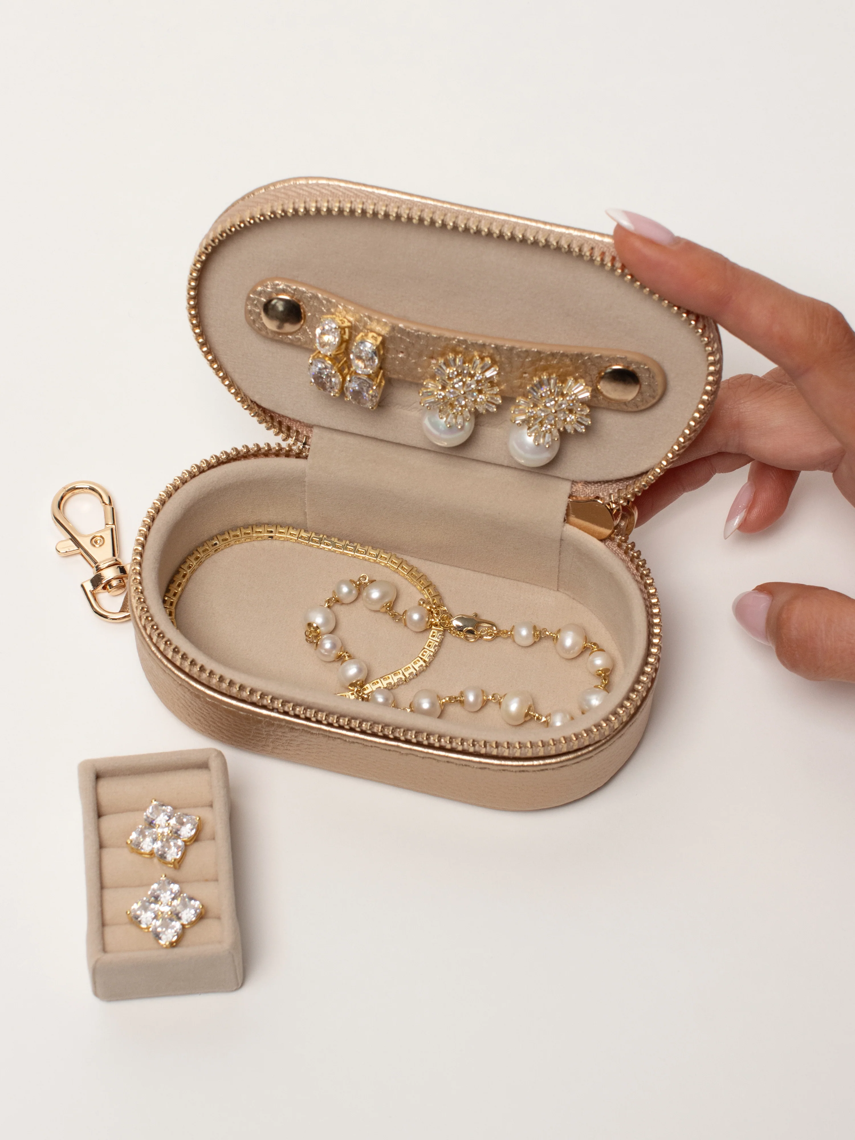 Small Jewellery Case - Champagne - Image 4