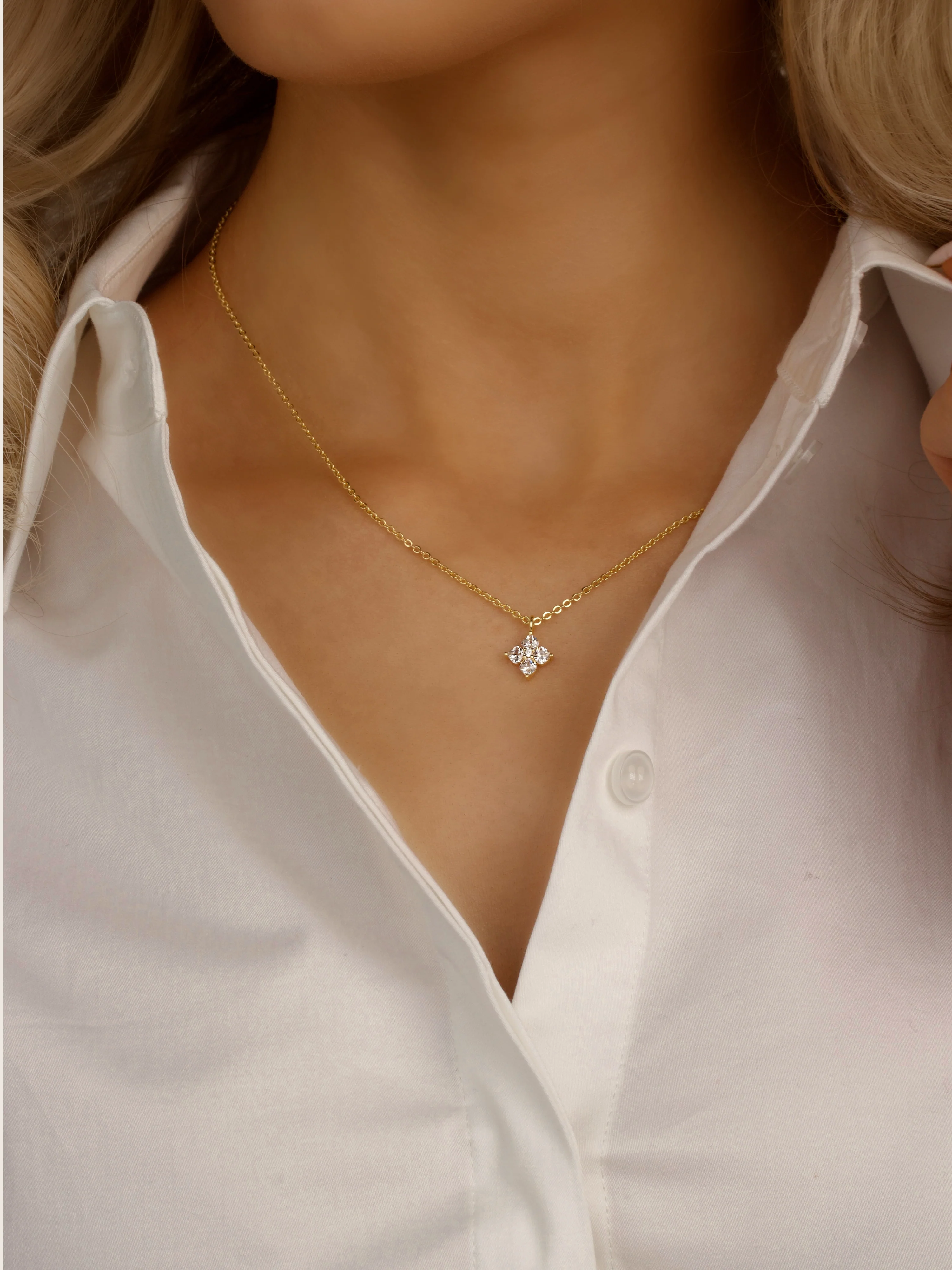 Petite Crystal Hydrangea Necklace - Image 4