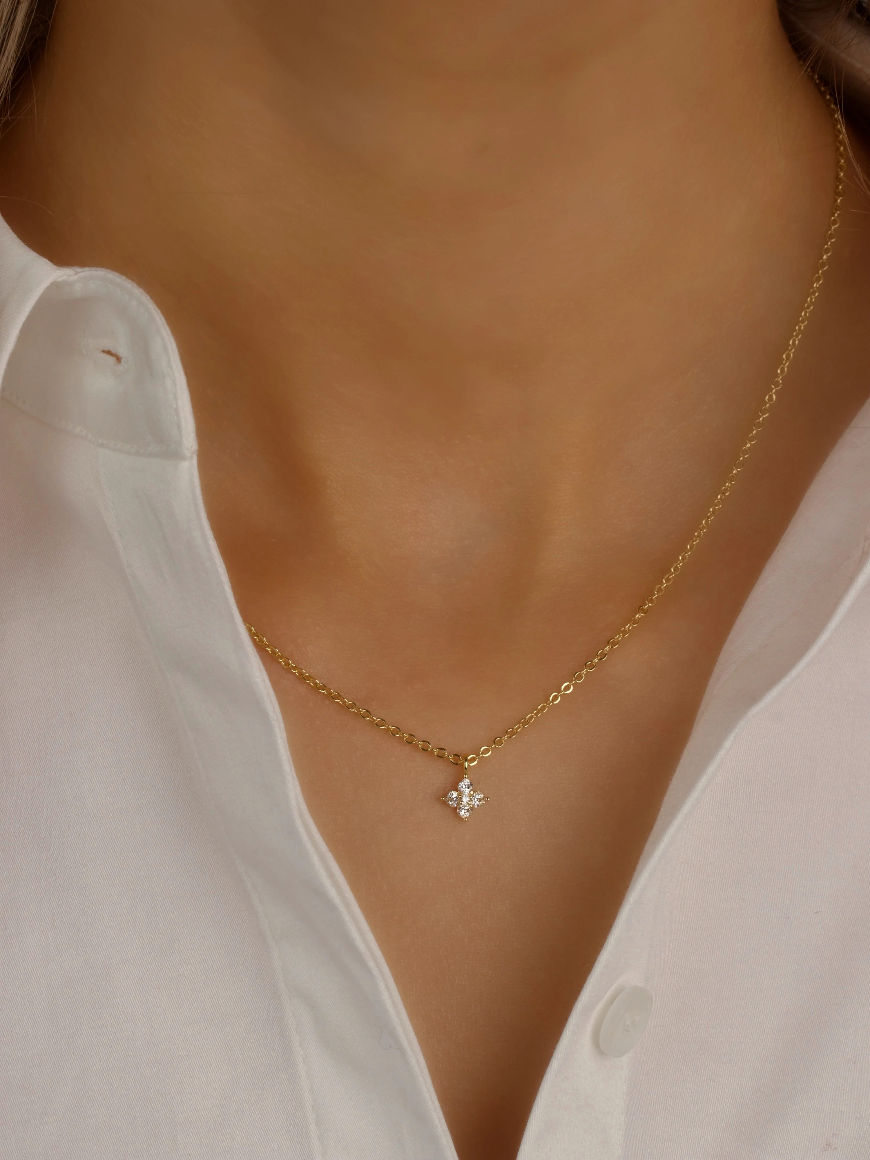 Micro Crystal Hydrangea Necklace
